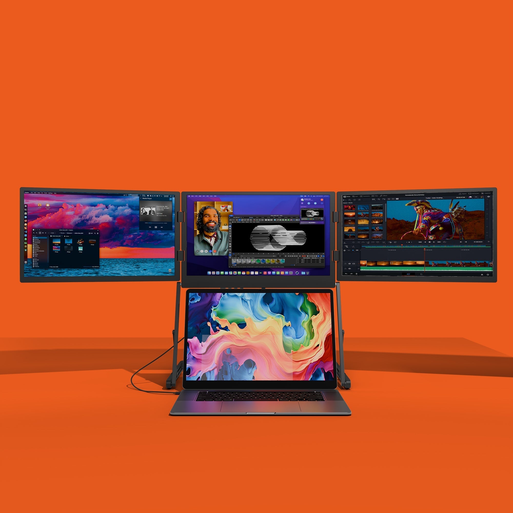 Lumeo™ Horizon: Portable Triple-Screen Monitor (15.5" Full HD)