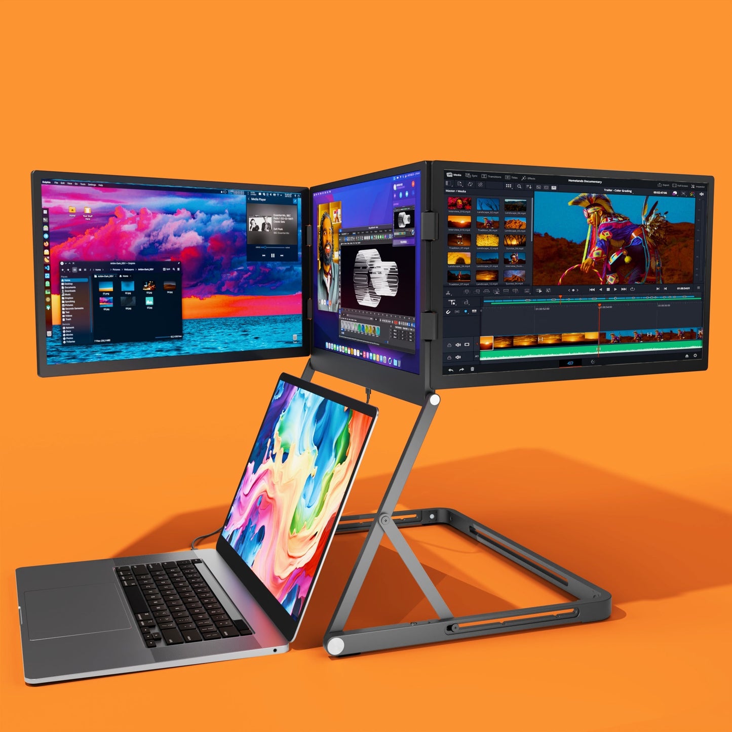 Lumeo™ Horizon: Portable Triple-Screen Monitor (15.5" Full HD)